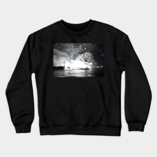 Fireworks black and white / Swiss Artwork Photography Crewneck Sweatshirt